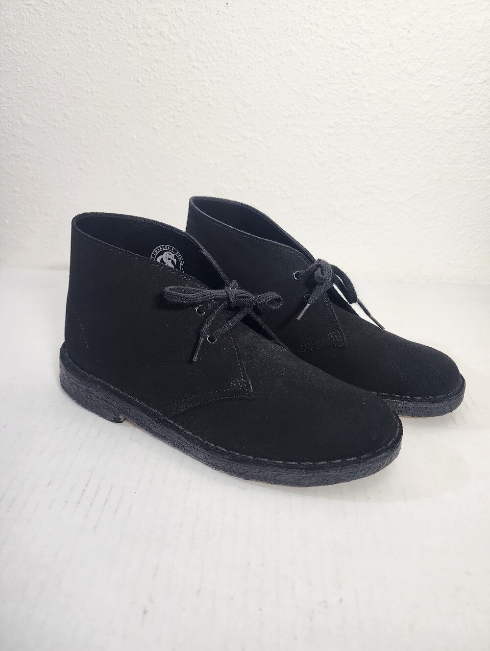 Clarks Originals Women Desert Boots Black Suede Chukka Boots Crepe Sole Size  9